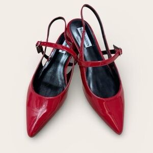 Steve Madden Red Patent Pointed Slingback Flats